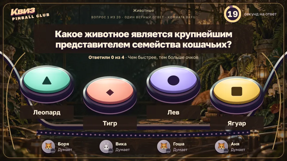 Табло выпуска: первый вопрос партии «Животные»