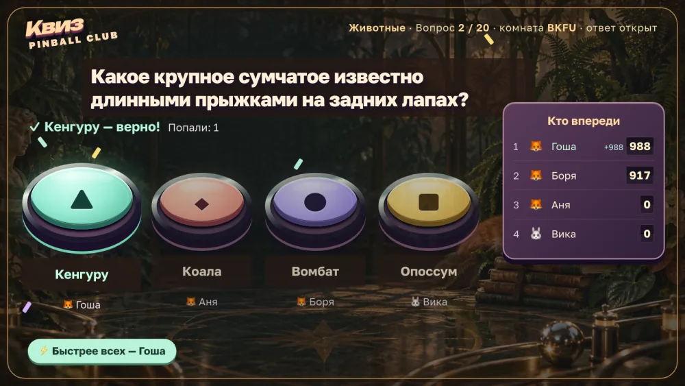 Табло выпуска: разбор второго вопроса «Животные»
