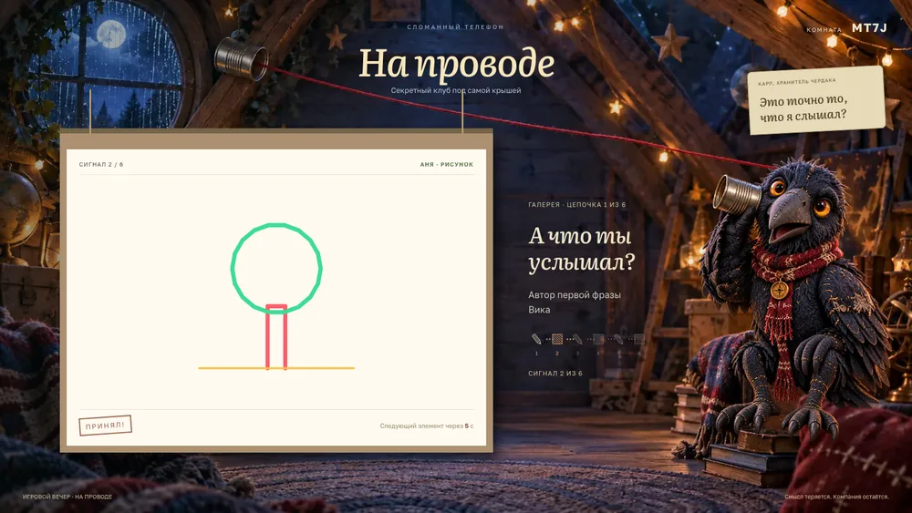 Общее табло «Сломанный телефон»